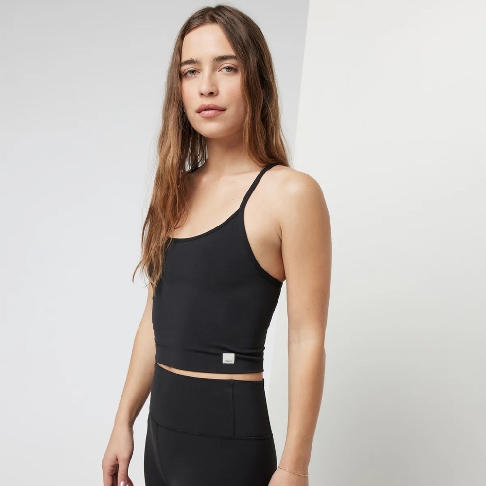 Vuori All The Feels Soft Bliss Blend Tank in Black VW1098 Size L - Picture 3 of 5